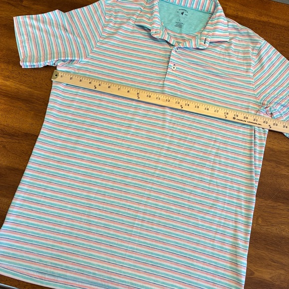 Johnnie-O Men's Top Shelf Striped Polo Shirt - Blue, Pink, White - Picture 8 of 9